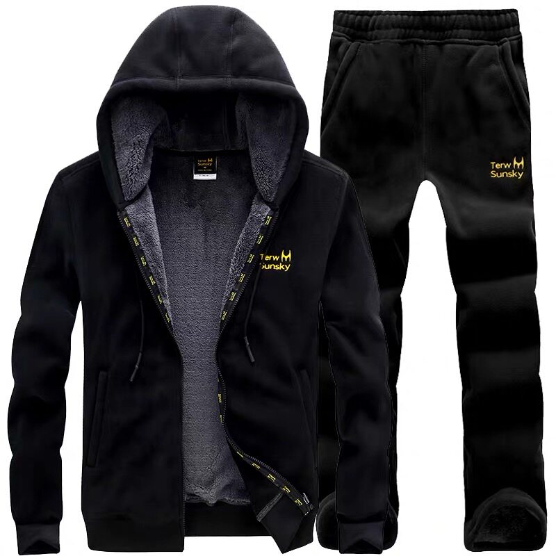 Outdoor autumn and winter plus thicker grab jacket suit male with cap warm and wind-resistant granule and loose coat