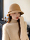 2024 New Hepburn Style Pure Wool Fisherman Hat for Women, Autumn and Winter Fashion British French Retro Hat
