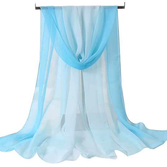 Silk Scarf, Versatile Summer Scarf for Women, Thin Summer Travel Scarf, Sun Protection, Lightweight Beach Scarf, Seaside Vacation Shawl Scarf