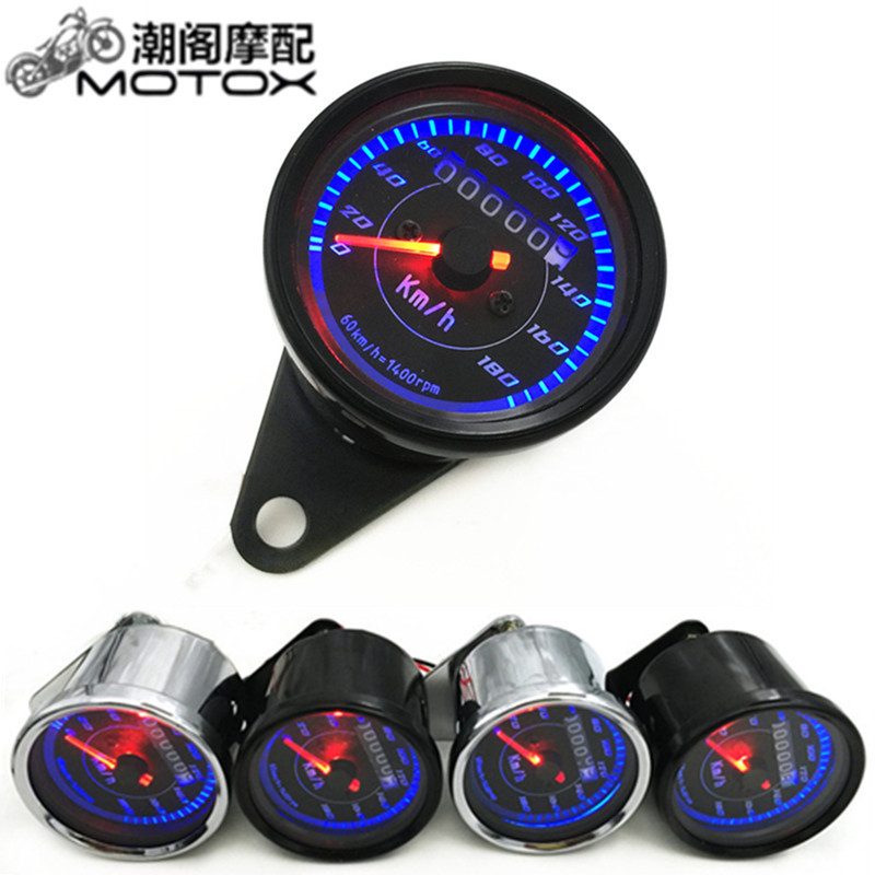 Xe máy retro sửa đổi dụng cụ nhỏ CG125 Jialing sửa đổi đo đường km bảng đèn LED dụng cụ sửa đổi ánh sáng đồng hồ điện tử future neo