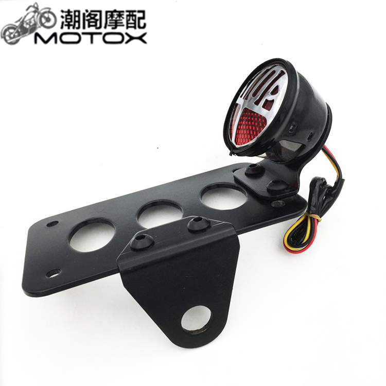 Phụ kiện xe máy Harley xe máy sửa đổi mát mẻ màu đen nhôm đèn hậu bên giấy phép hướng dẫn biển số sửa đổi đèn phanh - Đèn xe máy đèn cầu xe máy
