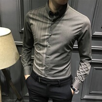 Autumn Handsome Long Sleeve Shirt Men's Korean Style 2022 New Men's Casual Shirt Fleece Fashion Men's Business