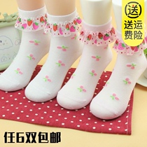 Girls socks cotton spring and autumn thin female baby lace princess socks children summer thin girl lace socks