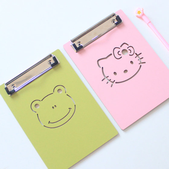 Cute cartoon board clip a4 writing board pink girl heart writing pad a5 student drawing board creative folder