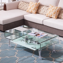 Glass coffee table rectangular Mini small apartment quality simple small table coffee table table minimalist tea table European creative