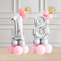 0-9 aluminum film digital balloon column road lead baby birthday one hundred days party decoration scene layout dress up