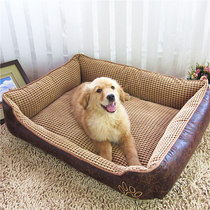Removable and washable pooch waterproof moisture-proof corn suede pet bed with large dog bed gold wool autumn-winter cushion