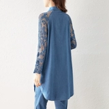 Длинная дизайнерская рубашка, средней длины, по фигуре