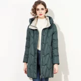 Легкий и тонкий длинный пуховик, зеленая демисезонная куртка для матери, 2023, европейский стиль, средней длины, подходит для подростков
