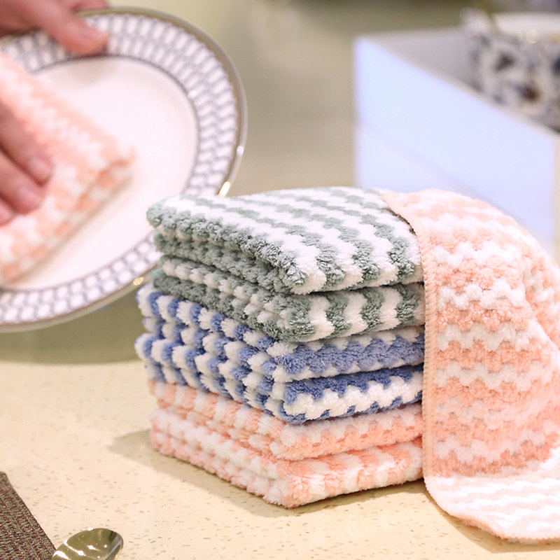 Dishwashing cloth Home Not stained with oil Dishcloth Kitchen Supplies Water Absorbent Towels No hair rubbing table dishwashing towel Housekeeping cleaning