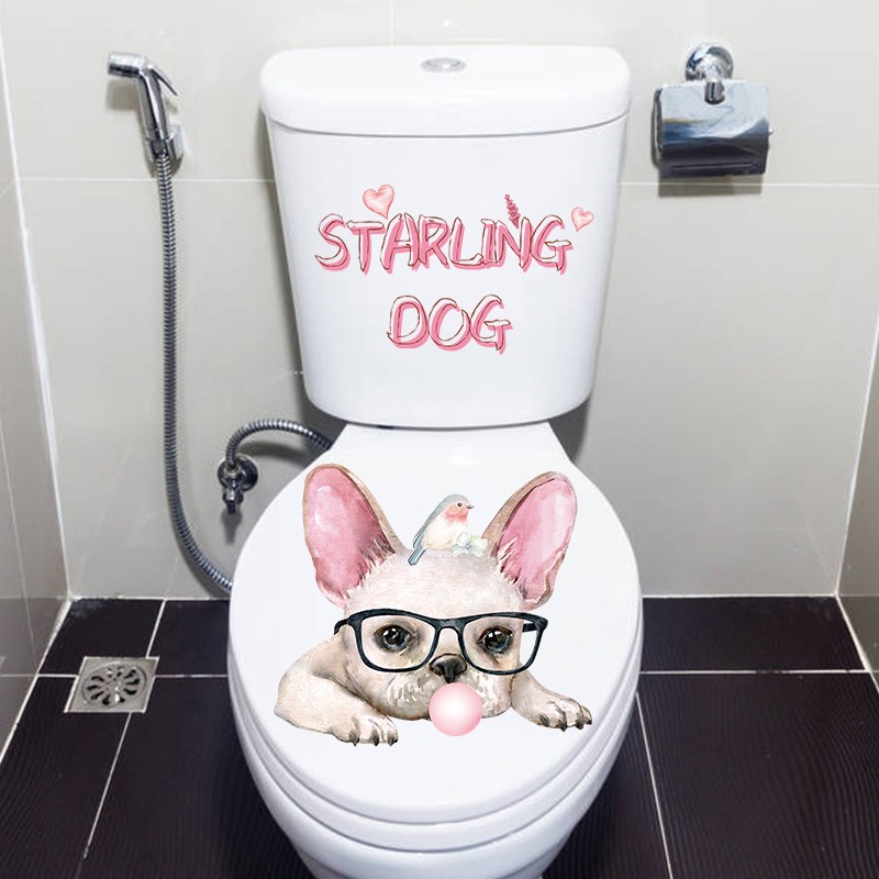 Creative Toilet Sticker with Decorative Bagno Toilet Funny Stickers Personality Cute Cartoon Refurbished Horse Lid Patch Waterproof