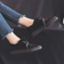 Giày cotton nữ mùa đông 2018 phiên bản Hàn Quốc mới của những cô nàng ngông cuồng cộng với đôi giày nhung ấm áp không thấm nước giầy dép juno Plimsolls