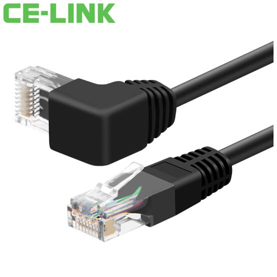 CE-LINK 1735 CAT6 six types of high-speed network routes 2 m Right angle head bending mesh routes 90 degrees elbow net