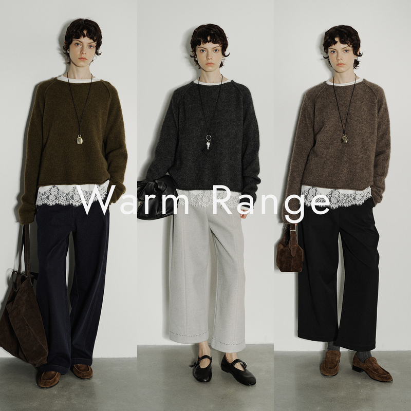 Warm Range Soft and Lazy Yak Wool Sheep Wool Loose Round Neck Rolled Edge Pullover Soft Knitted Sweater for Women