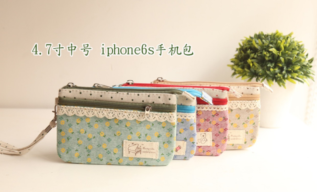 Ưu đãi đặc biệt 5,5 inch vừa iphone67 điện thoại di động túi nữ Hàn Quốc nhỏ vuông túi hoa vải ví tiền xu túi xách nữ hàng hiệu dior