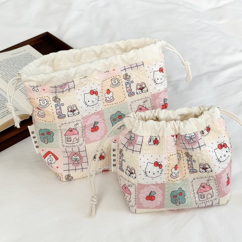 Small and Medium-Sized Drawstring Pouch, Convenient Cosmetic Bag for Girls, Large-Capacity Three-Dimensional Miscellaneous Storage Bag, Inner Bag