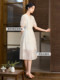[New Chinese Style]Xiangying New Chinese-Style White Dress for Women 2025 Summer New Lyocell Tencel Embroidered Dress