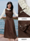 Xiangying French stitching dress women's winter 2025 new lace lace long-sleeved commuting mid-length-length-length-length-length-length-fake skirt two-piece fake