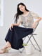 Xiangying Striped Sweater Skirt Suit Women's 2026 Summer New Commuting Wear Navy Blue Skirt Set two-piece
