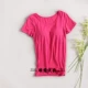 Modal cotton của phụ nữ cup cup cup ngực áo ngực một mảnh miễn phí BRA-T vest đáy áo sơ mi yoga ngắn tay mùa hè