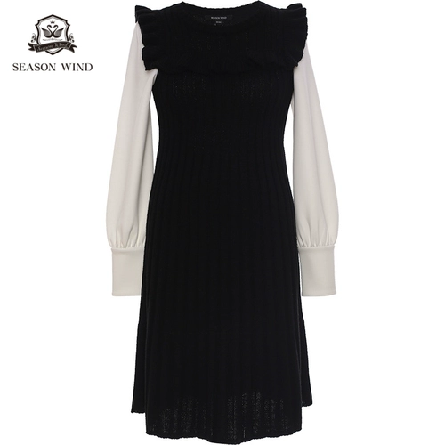 季候风 Лонгслив, дизайнерское платье с круглым воротником