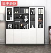 Custom living room combination overall solid wood bookcase wall light luxury with door floor-to-ceiling simple modern multi-functional home bedroom