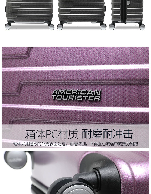 Trường hợp xe đẩy du lịch Mỹ 20 inch nữ 26 inch túi hành lý nam 22 hộp du lịch sinh viên phổ quát khóa bánh xe BF9 - Va li
