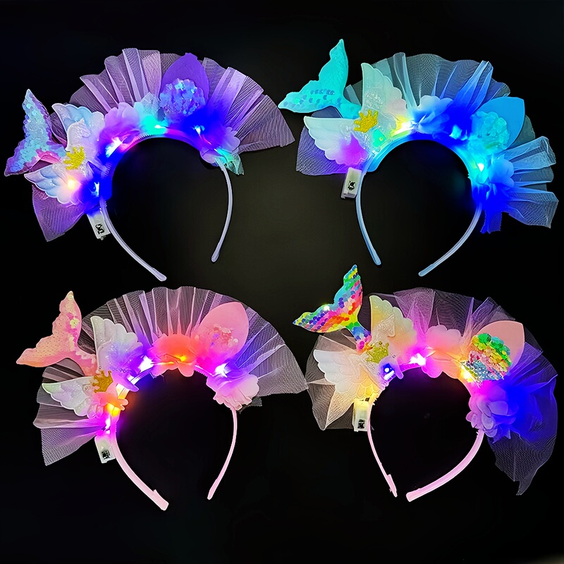 New Luminous Mermaid Headband, Super Fairy Princess Hair Accessory for Children and Adults, Performance Event Photo Props, Street Stall