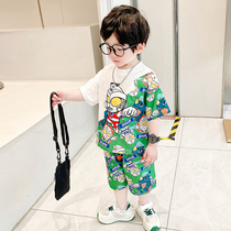 Boy Otman Clothes Summer 2023 New Short Sleeve Street Ocean Gas Network Red Childrens Kids Costume Wave