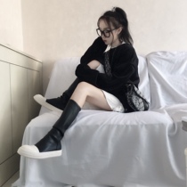 Ro Boots Children Autumn Winter Thin breathable mid-cylinder boots 100 Lap Elastic Lean goddess Short boots Tang Kings Son of the same paragraph