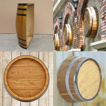 Wine cellar wall bar custom decoration half bucket Wall Wall oak barrel cover bottom wine oak barrel custom