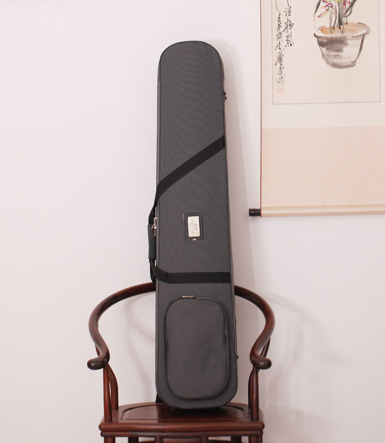 (Dragon Reciting Guqin) Enhanced Version Guqin Box Foam Shockproof New Thickened Guqin Box With Hygrometer