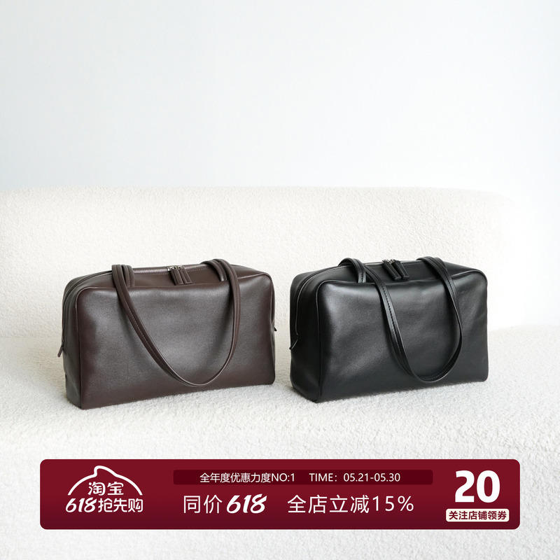 Junini Journeyy Row Imported Sheepskin Astra Bowling Bag Single Shoulder Handbag Underarm Pillow Bag for Women