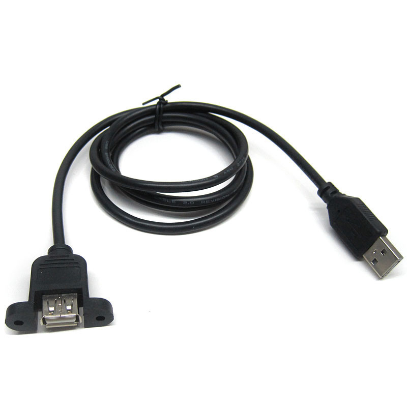 USB2.0延长线带耳朵螺丝孔可固定机箱挡板公对母数据线0.3/1/1米 Изображение 1