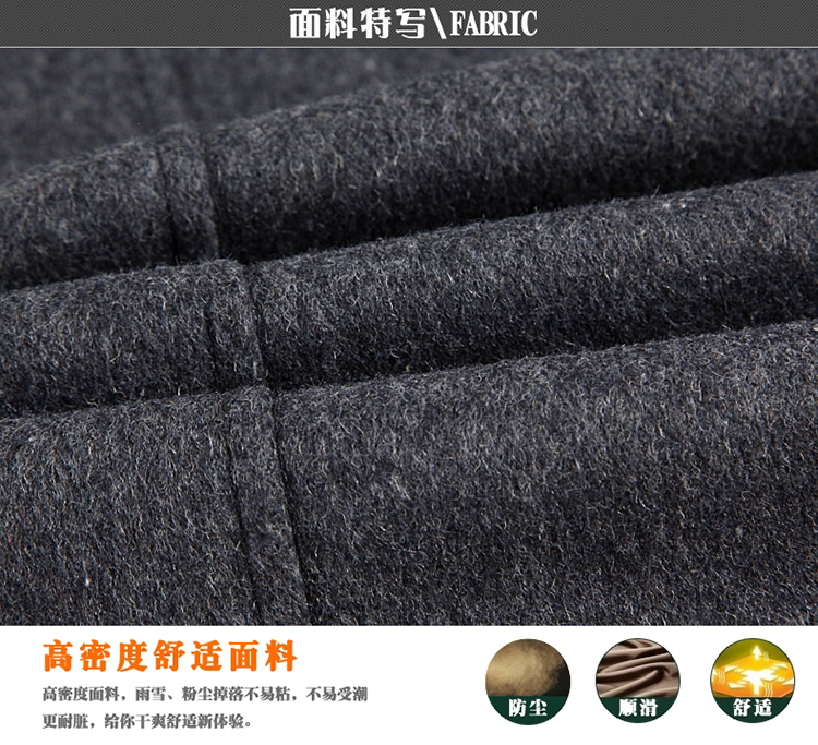Áo khoác len nam trung niên cao cấp dành cho người trung niên dài cộng với áo khoác len cashmere trung niên dày áo len nam