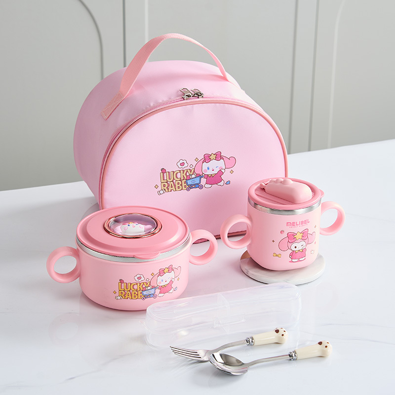 Children's Cartoon Bowl, Anti-Fall and Anti-Scalding, 304 Stainless Steel Lunch Box, Kids Eating Bowl, Baby Tableware Set, Primary School Students Children's Cartoon Bowl, Anti-Fall and Anti-Scalding, 304 Stainless Steel Lunch Box, Kids Eating Bowl, Baby Tableware Set, Primary School Students