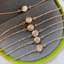 18K gold natural diamond bubble bracelet woman rose gold gold AU750 colour gold simple single drill hand decoration adjustable