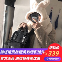 Doughnut Macaroon Dule Donuts Pure Black Women Outdoor Travel Schoolbag Waterproof Lightweight Shoulder Bag