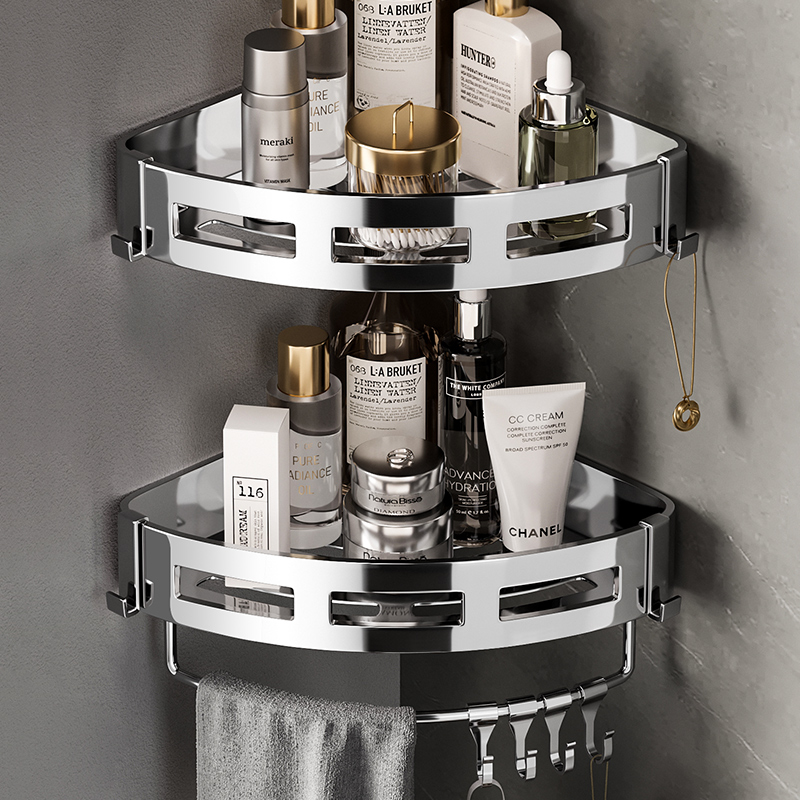 Toilet Corner Shelve Shelf 304 Stainless Steel Free Stiletto Bathroom Corner Rack Toilet Bathroom Shower Room Wall-mounted-Taobao