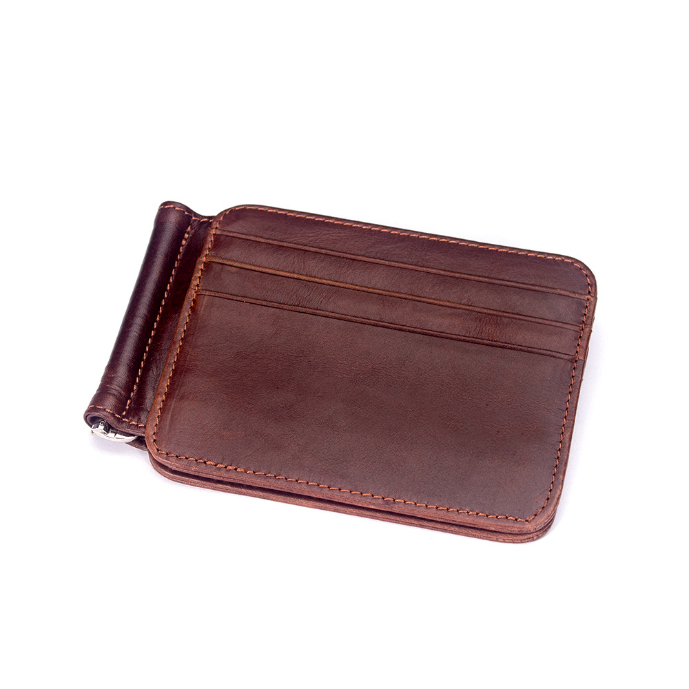 Thẻ da gói thẻ set lớp da bò nam coin purse retro đa thẻ ví ngắn ví ví cầm tay gucci nữ chính hãng