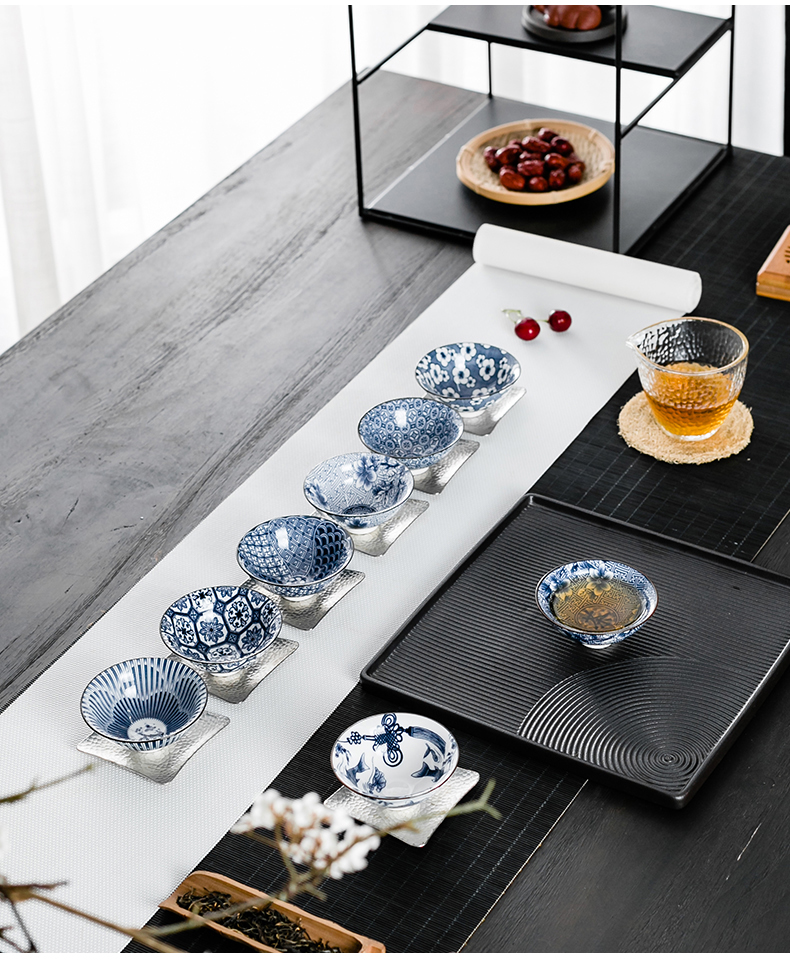 Friends is Japanese blue - and - white porcelain teacup sample tea cup bowl master cup kung fu tea tea cup in the glaze porcelain cup