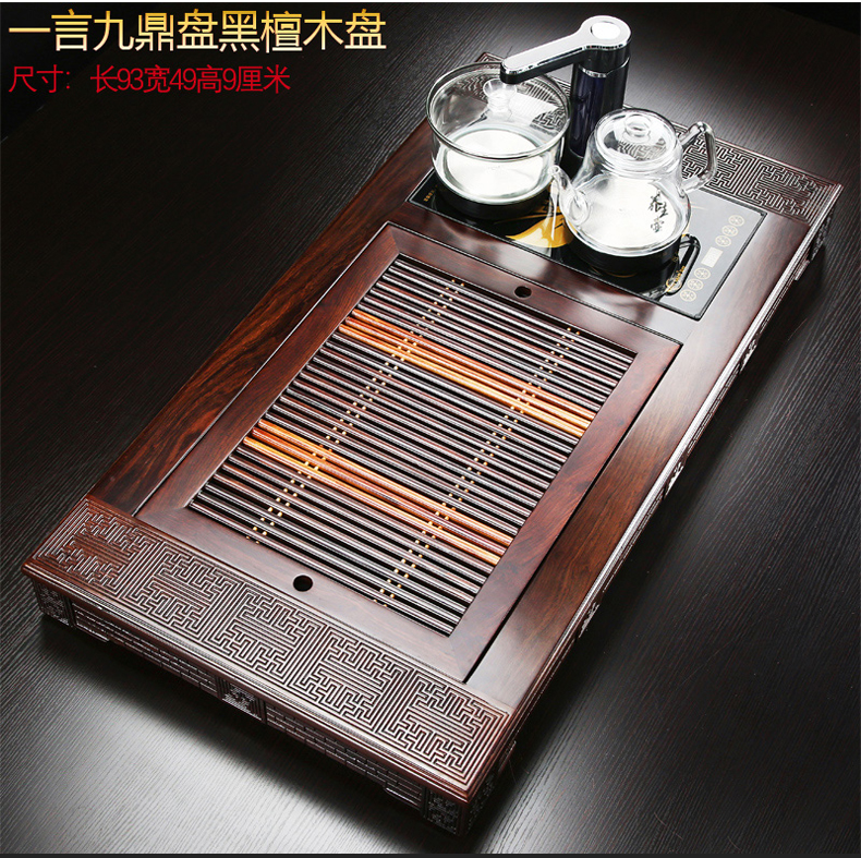 Solid wood tea tray tea set suit black sandal wood tea tray tea table home office of a complete set of violet arenaceous kung fu tea set
