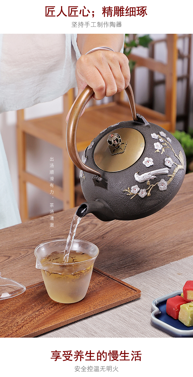 Friend is boiled tea machine electricity TaoLu heat - resistant glass tea set suits for steaming iron pot pot of a complete set of household kung fu tea set