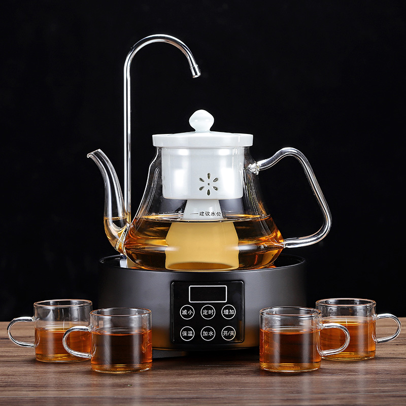 Friend is heat - resistant glass tea pot to boil tea ware with hydropower TaoLu household kung fu black tea of a complete set of puer tea