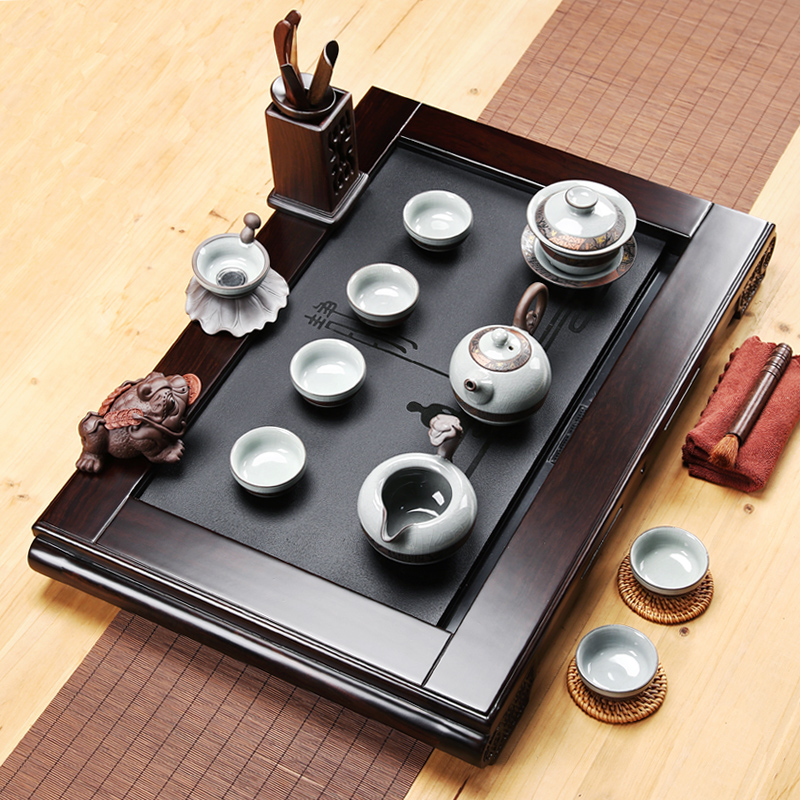 Friend is sharply stone tea tray of a complete set of tea set violet arenaceous kung fu tea set household ebony wood tea tray of tea table