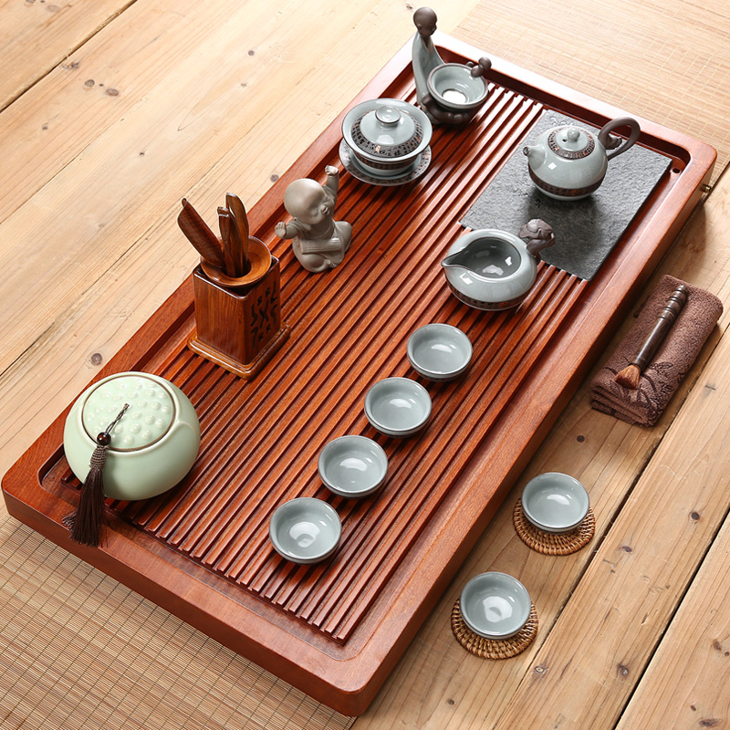 Hua limu tea tray was purple sand tea set the whole piece of solid wood, drainage sharply stone contracted household bakelite tea tea