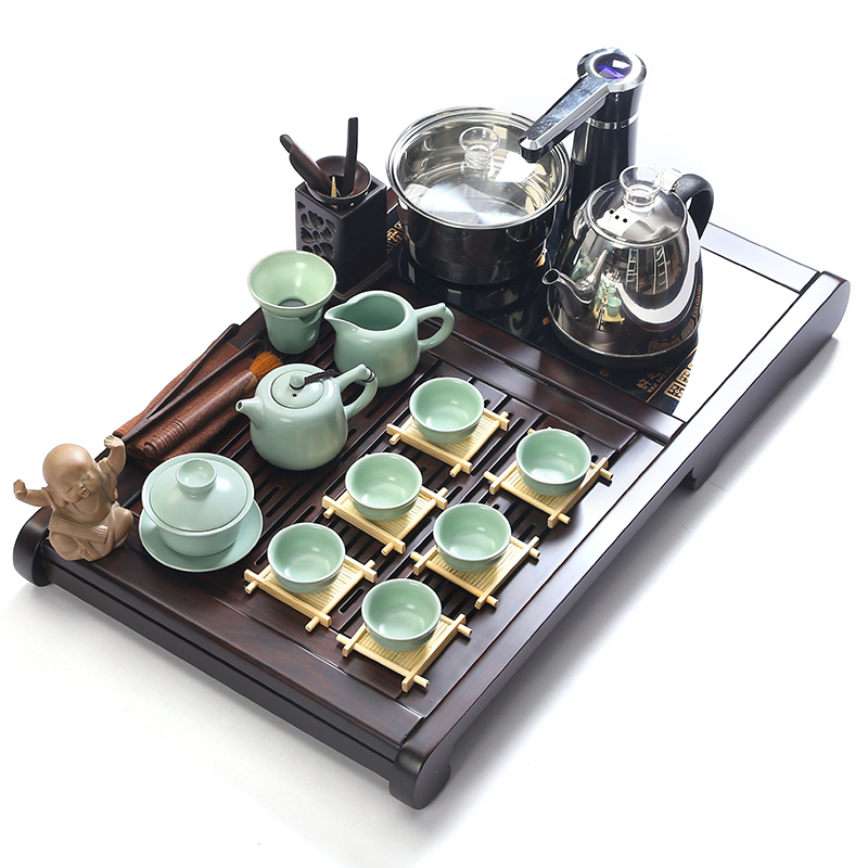 Friend is ebony wood tea tray was kung fu brother your up up ceramic ice crack tea set automatic boiling water tea table