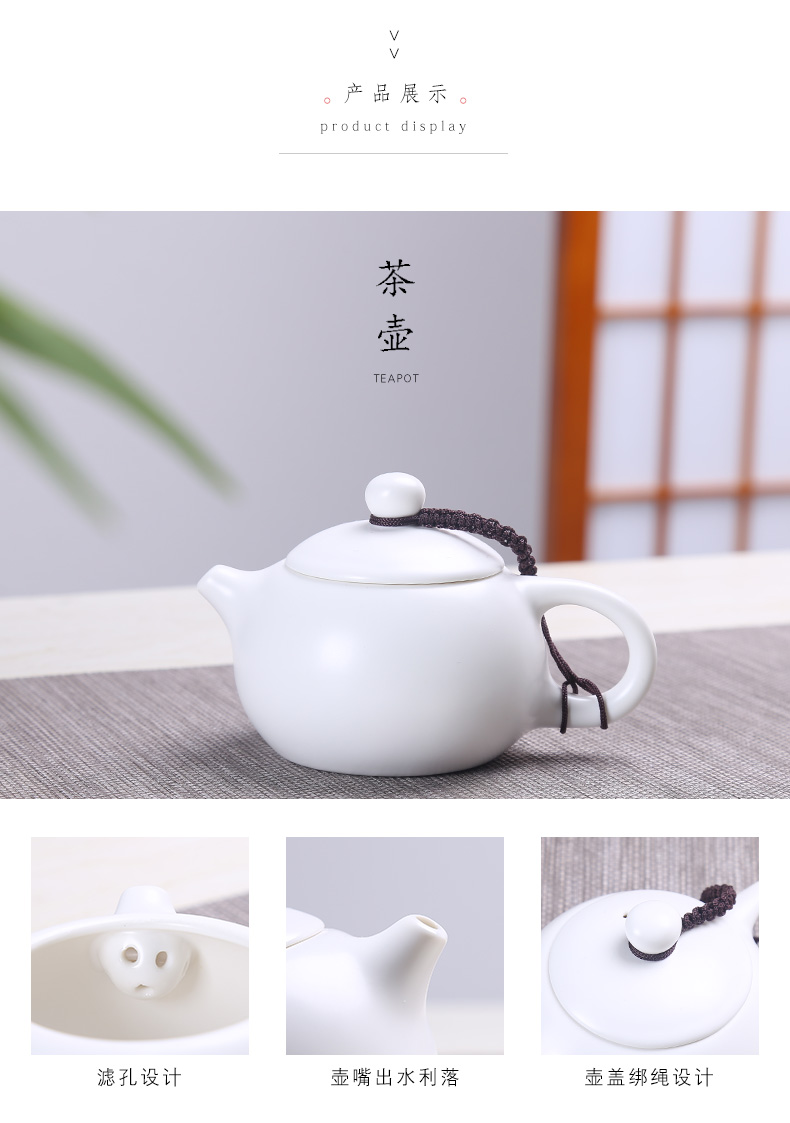 Friends are the family travel portable package mini ceramic kung fu tea set three cups a caddy fixings. A teapot