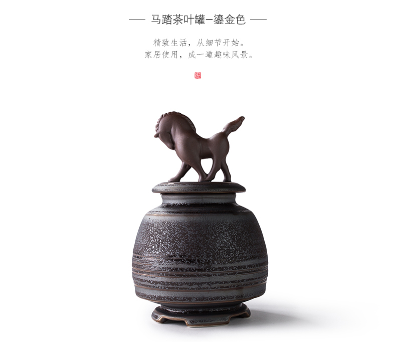 Friend is ceramic seal caddy fixings kung fu tea pu - erh tea POTS of tea warehouse wake receives the tea gift box