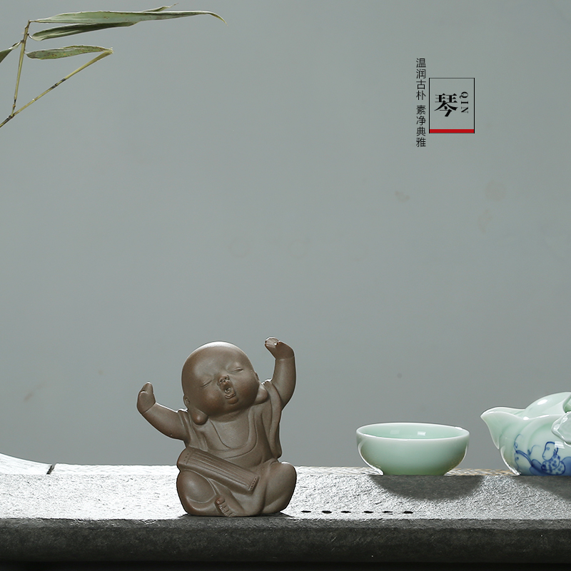 A Friend is violet sand earthenware tea pets play home furnishing articles furnishing articles tea sets accessories tea tea got connected to chassis